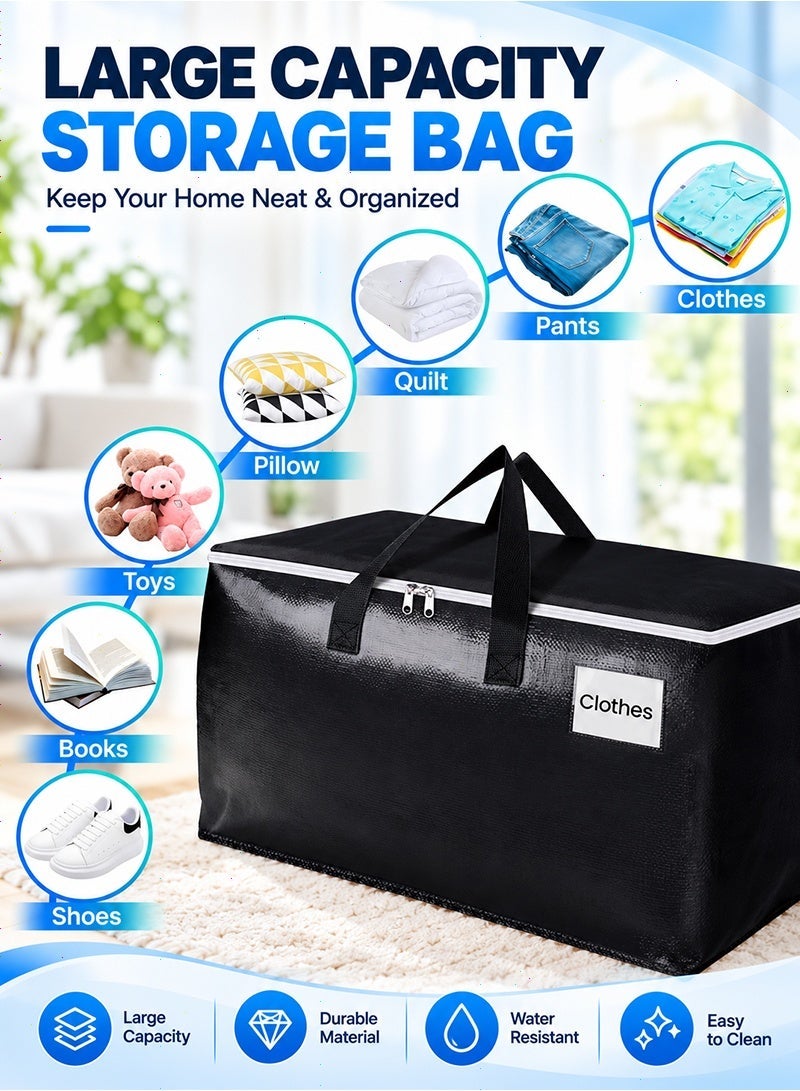 Topyich 4 Pack Heavy Duty Packing Bags,93L Extra Large Moving Bags with Zipper, Reinforced Handles and Tag Pocket,Storage Bags for Space Saving, Fold Flat - Image 5