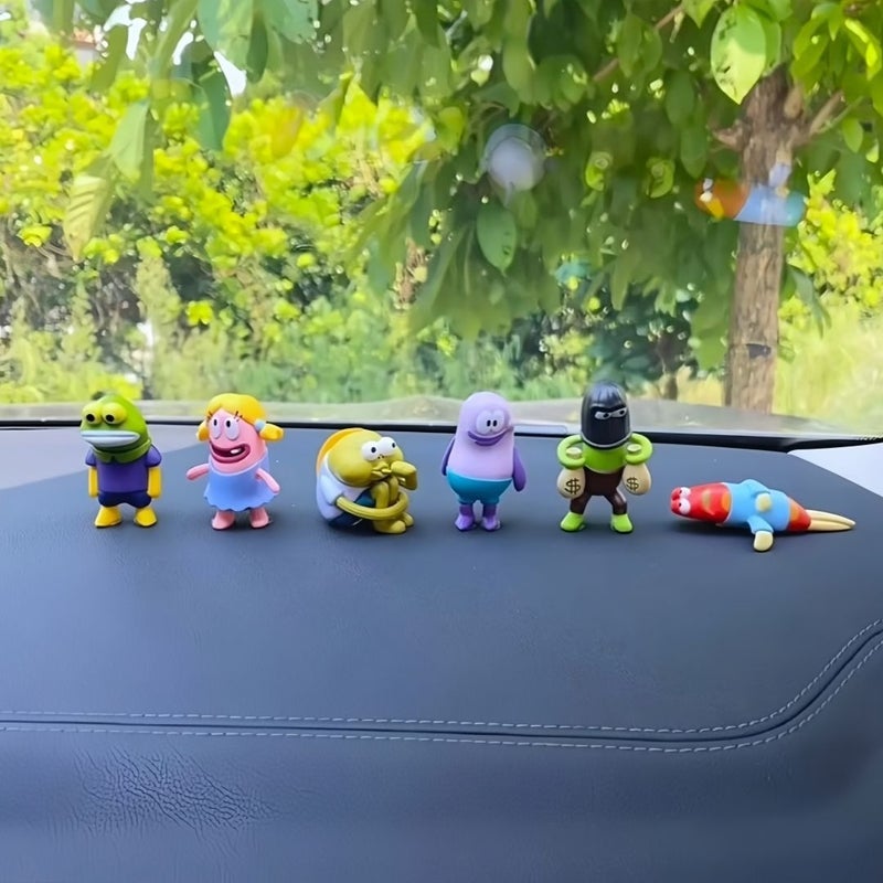 Bikini Bottom Residents Car Dashboard Toy Creative Cute Car Interior Decoration Figurine - Image 2