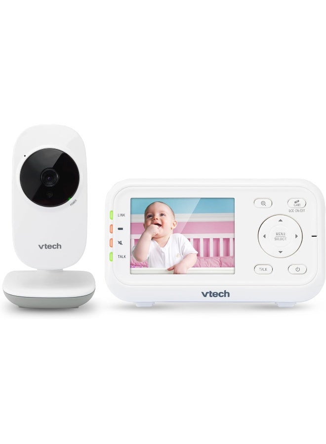 VTech Video Baby Monitor with 1000ft Long Range, Auto Night Vision, 2.8†Screen, 2-Way Audio Talk, Temperature Sensor, Power Saving Mode, Lullabies and Wall-mountable Camera with bracket