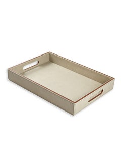 LeArt Leather Serving Tray – Serving Tray with Handles | Home, Office, Restaurant | Appetizer, Food, Snack Serving Platter | Trays Serving Set (Camel)  - Image 1
