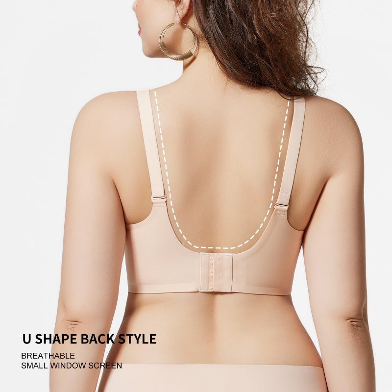 Wire-Free Front-Clasp Nursing Bra with Push-Up Cups and Thin Padding, Multi-Color, Sizes S-XXL - Image 5