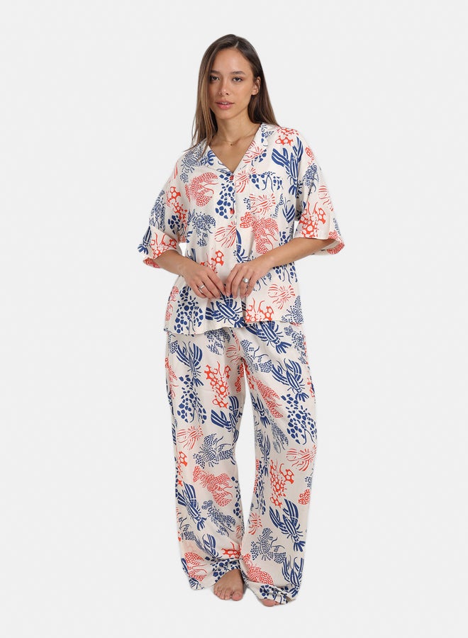 Carina Short Sleeve Printed Pyjama Set - Image 1