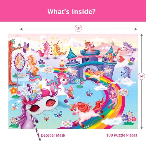 Chalk and Chuckles I Love Unicorns 100 Piece Jigsaw Puzzle, Secret Message Puzzle for Kids Age 5+, Birthday Gifts for Girls and Boys 6, 7 8, 9 Years Old - Image 3
