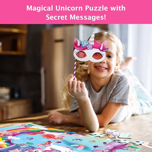 Chalk and Chuckles I Love Unicorns 100 Piece Jigsaw Puzzle, Secret Message Puzzle for Kids Age 5+, Birthday Gifts for Girls and Boys 6, 7 8, 9 Years Old - Image 4