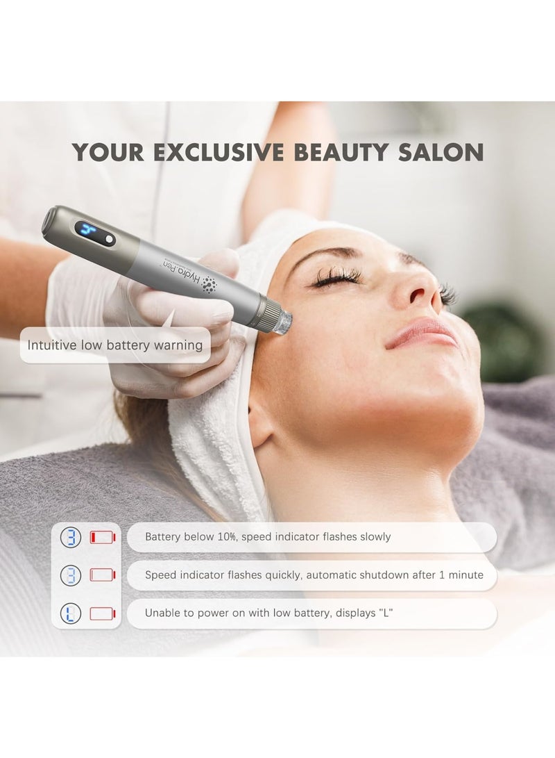 Zikra Professional Wireless Microneedling Pen, Automatic Serum Wireless Microneedling with 12 Pins Cartridges, 6 Speed Levels 0-1.0 mm Adjustable Microneedling, Beauty Pen Professional At Home Kit - Image 3