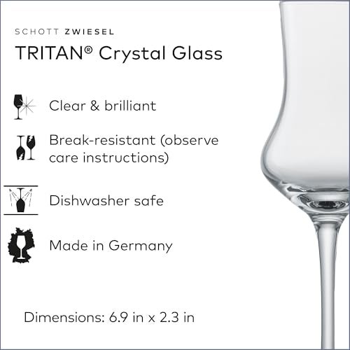 SCHOTT ZWIESEL Classico Grappa Glass (Set of 6), Shot Glasses with Stem, Dishwasher-Safe Tritan Crystal Glasses, Made in Germany (3 Ounce) - Image 2
