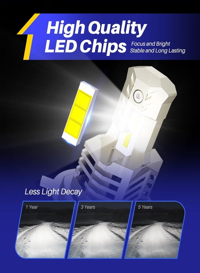 AUTOONE 9003/H4/HB2 Bulbs LED Super Bright, 6000K White H4 Fog Lights Halogen Raplacement, Canbus Ready Direct Fit, Pack of 2 - Image 2