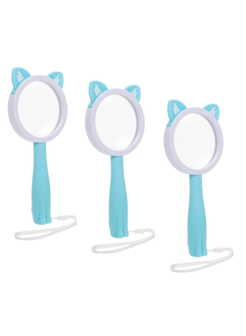 Magnifying Glass with Handle, Kids Scientific Toys Portable Magnify Reading Len Insect Specimen Observing Props for Kids Child Elderly (3pcs) - Image 1