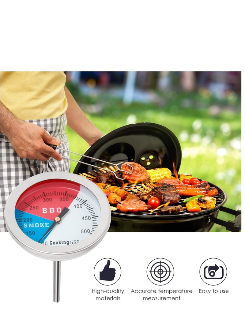 KASTWAVE BBQ Thermometer Temperature Gauge, 2Inch Stainless Steel Barbecue Charcoal Grill Smoker Temp Gauge Pit, Fahrenheit and Heat Indicator for Cooking Meat,Stainless Steel Temp Gauge (2Pack) - Image 3