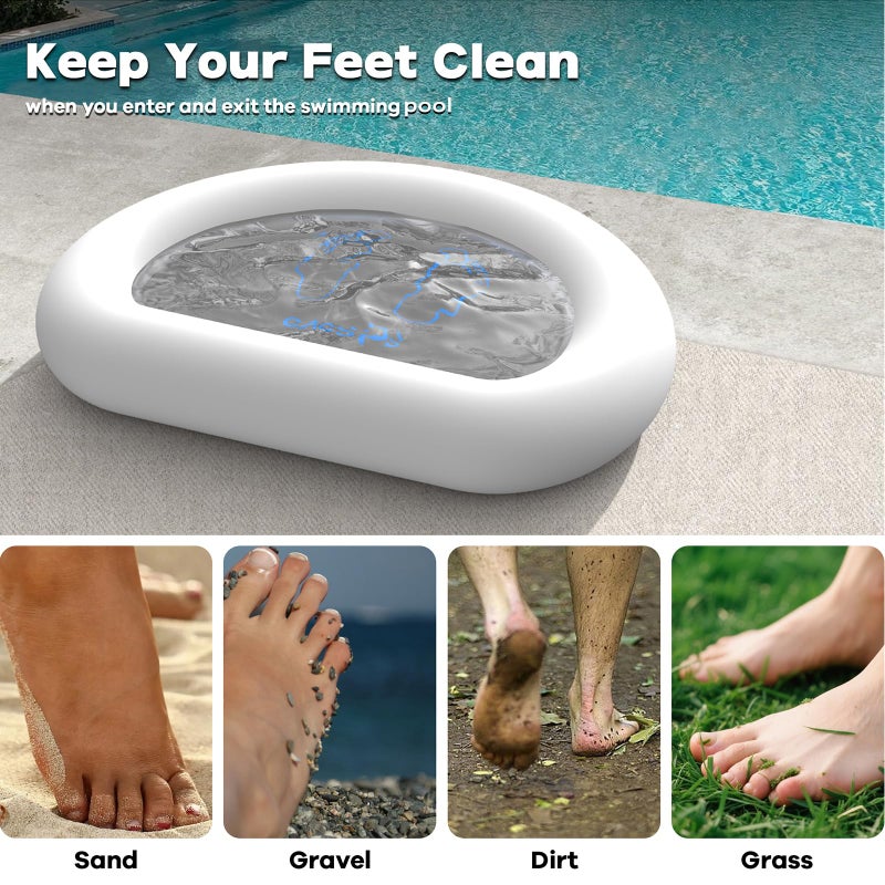 CACSPS Inflatable Pool Foot Bath Basin, Foot Soaking Bath Basin Pool Foot Wash Basin for Above Ground Swimming Pools, Swimming Pool Clean Feet, Home Spa Treatment - Image 5