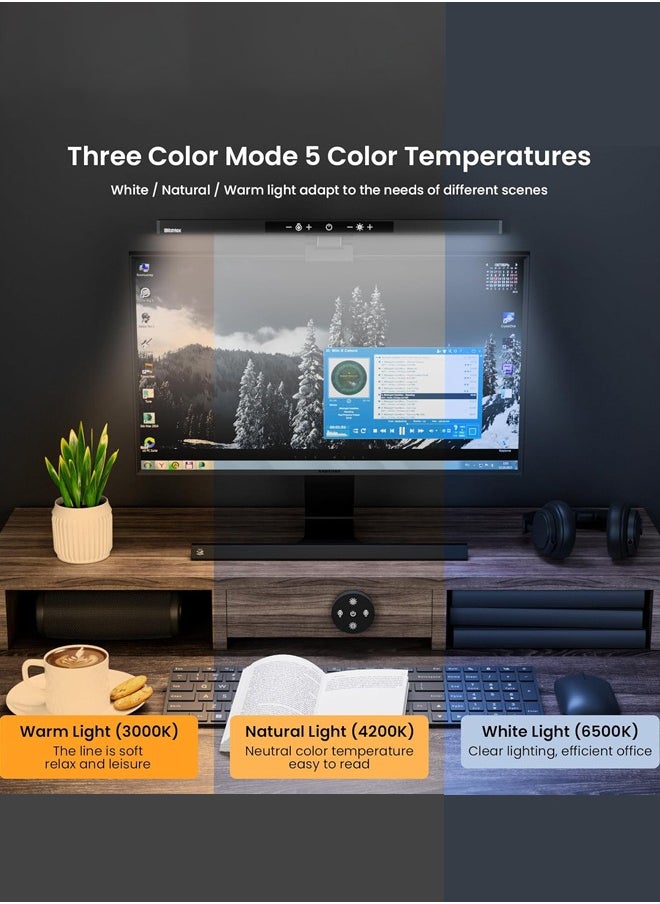 Joshberg Eye-Care Monitor Light Bar with Remote Control, USB Computer Monitor Lamp, Screen Light Bar, Adjustable Color Temperature, Stepless Dimming, No Screen Glare Desk lamp Home Office Game  - Image 4