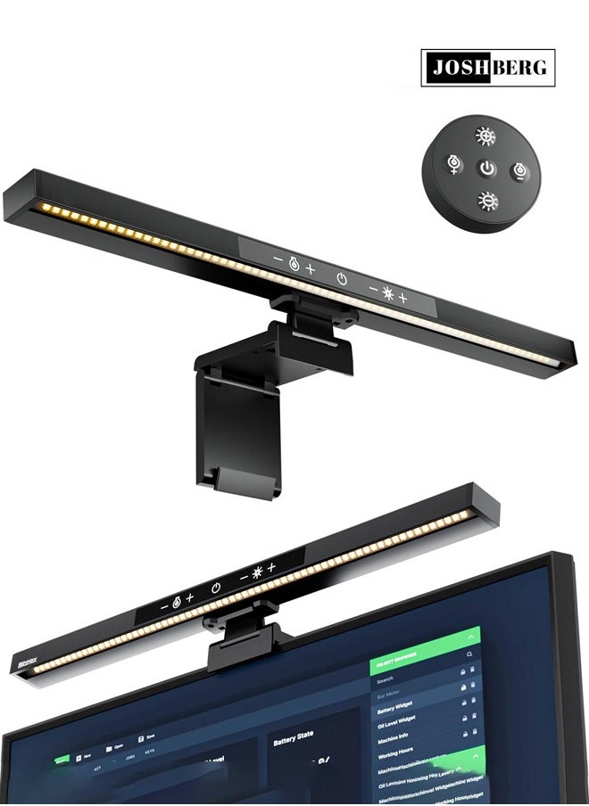 Joshberg Eye-Care Monitor Light Bar with Remote Control, USB Computer Monitor Lamp, Screen Light Bar, Adjustable Color Temperature, Stepless Dimming, No Screen Glare Desk lamp Home Office Game  - Image 1