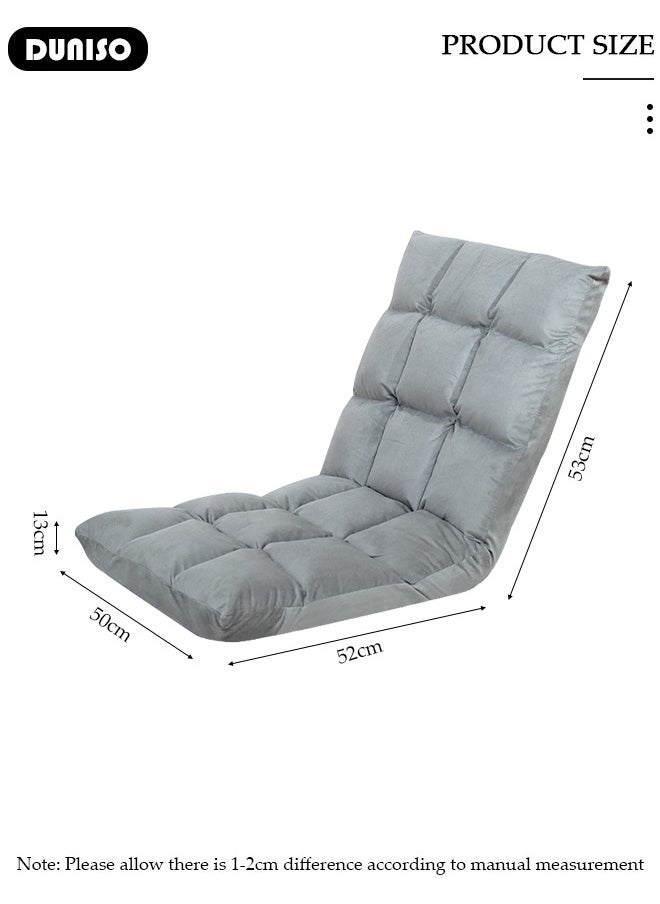 DUNISO - Floor Chair Folding Lazy Sofa Folding Lazy Floor Sofa with Back Support,Cushion Lazy Couch Lounge Tatami Lounger Floor Seat Couch Recliner with 5 Adjustable Position,Padded Sleeper Bed,Washable Couch Recliner, Home Office Reading - Image 1