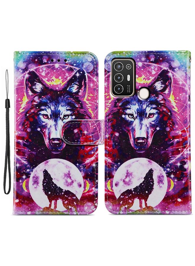 The Bros Case For ZTE Blade A52 Painted Pattern Horizontal Flip Leather Phone Case