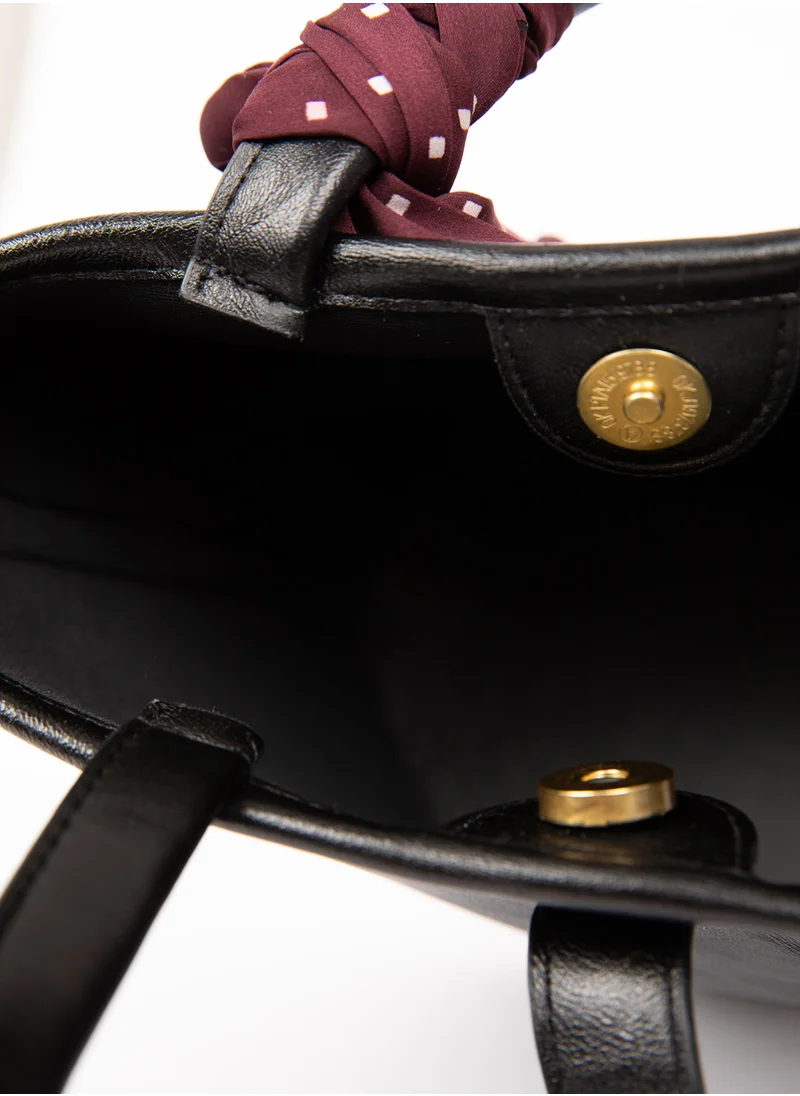 ديفاكتو Long Strap Faux Leather Tote