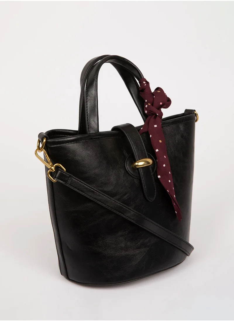 ديفاكتو Long Strap Faux Leather Tote