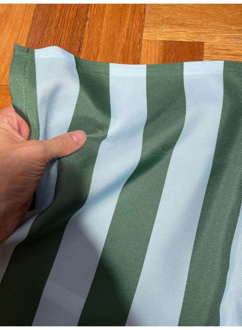 ستارة حمام مضادة للماء مخططة - سريعة الجفاف ومقاومة للعفن مع 12 خطاف وفتحات تعليق سهلة (أخضر غامق) - Image 5