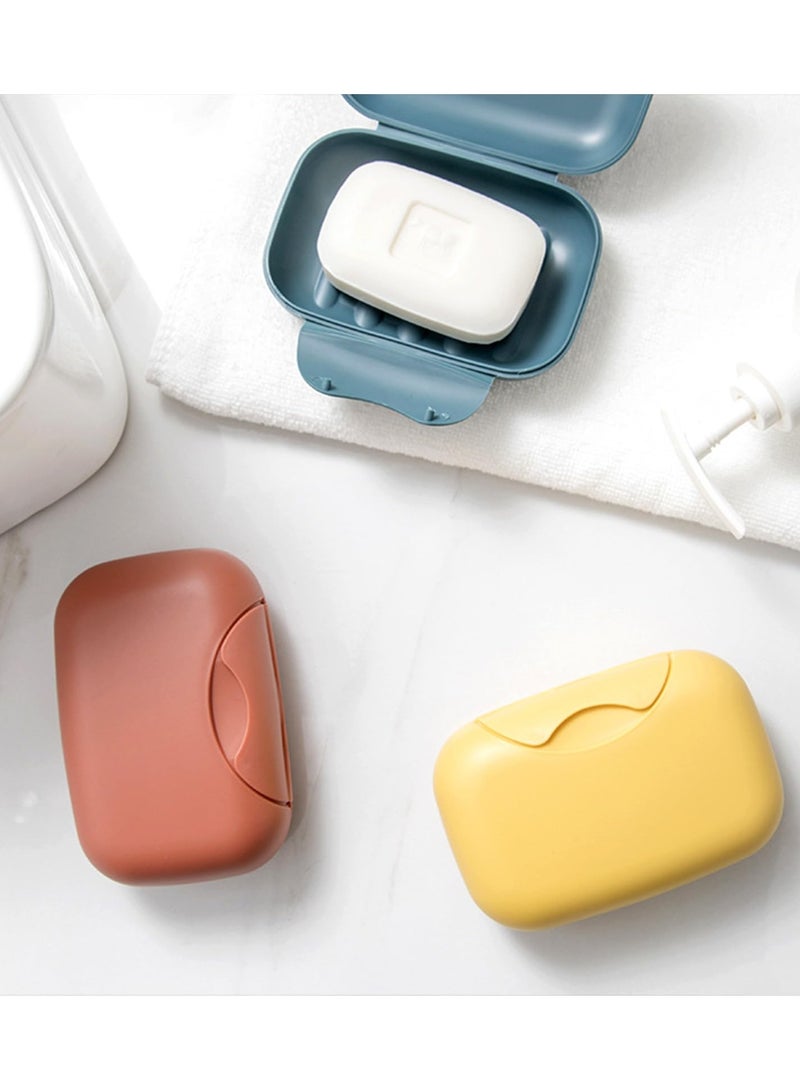 SYOSI حاوية صابون للسفر، 4 عبوات حاملة صابون، حالة صابون للسفر، حاوية صابون مع غطاء، صندوق صابون محمول مع غطاء، للسفر، التخييم، صالة الألعاب الرياضية، المشي لمسافات طويلة (4 ألوان) - Image 3