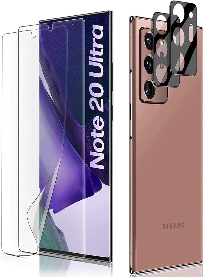 SYOSI for Samsung Note 20 Ultra Privacy Screen Protector, Support Fingerprint ID, Anti-peeping Black Full Adhesive Flexible Film, with Lens Protector, Automatic Scratch Repair Not Warped Surface - Image 1