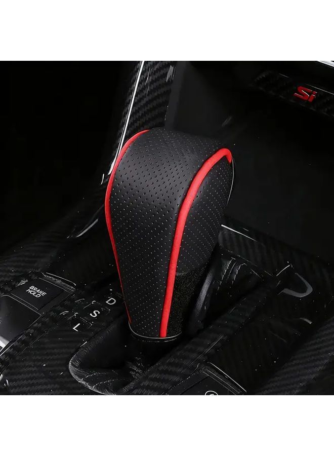 مقبض ناقل الحركة من الجلد الصناعي الأسود والأحمر، قبضة مريحة غير قابلة للانزلاق، واقي أوتوماتيكي قابل للتنفس - Image 1