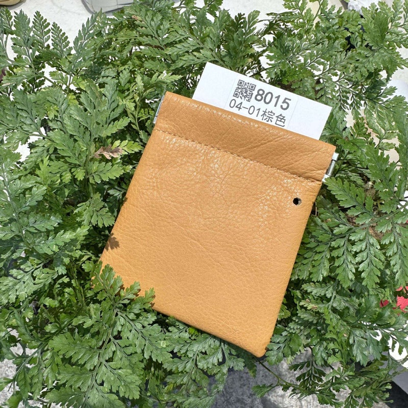 New Mini Genuine Leather Self-Closing Small Storage Bag, First Layer Cowhide Hanging Neck Earphone Coin Storage Bag, Lipstick Bag - Image 1