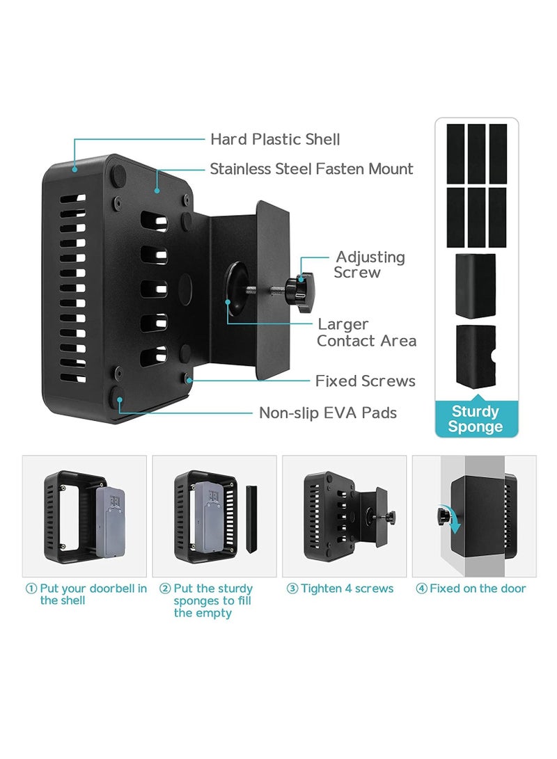 Anti-Theft Video Doorbell Door Mount, for Ring Doorbell Mount for Apartment, Doorbell No-Drill Mount Fit for Most Video Doorbell, Ring Doorbell Holder for Apartment Door, Doorbell Bracket - Image 4