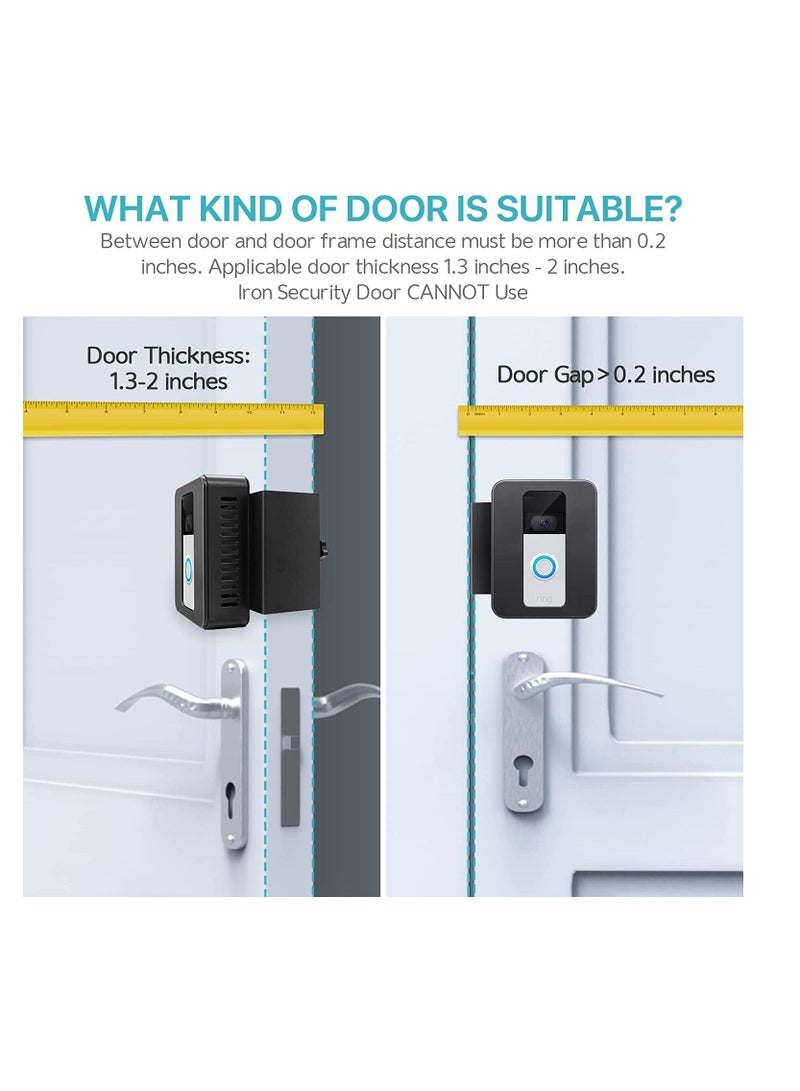 Anti-Theft Video Doorbell Door Mount, for Ring Doorbell Mount for Apartment, Doorbell No-Drill Mount Fit for Most Video Doorbell, Ring Doorbell Holder for Apartment Door, Doorbell Bracket - Image 5
