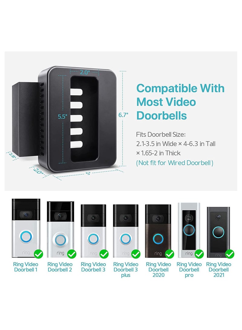 Anti-Theft Video Doorbell Door Mount, for Ring Doorbell Mount for Apartment, Doorbell No-Drill Mount Fit for Most Video Doorbell, Ring Doorbell Holder for Apartment Door, Doorbell Bracket - Image 2