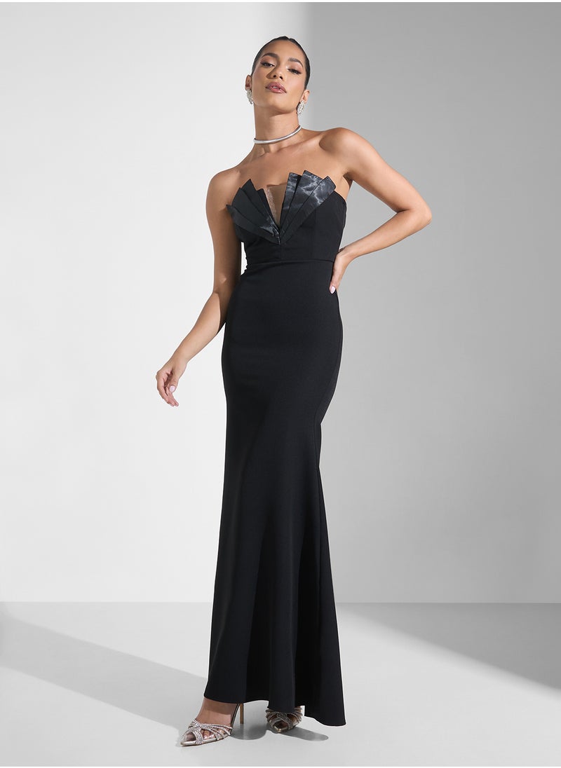 Ella Limited Edition - Bandeau Dress With Statement Bodice Pleat - Image 1