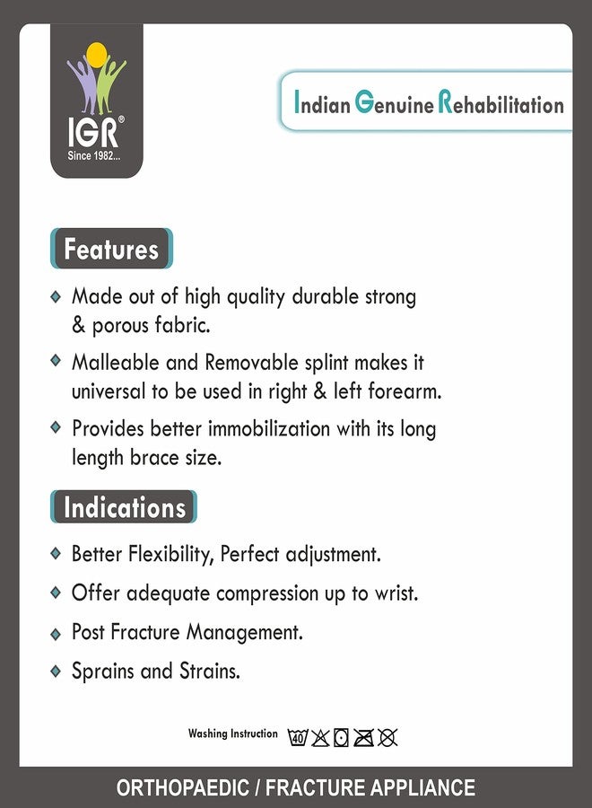 IGR جبيرة معصم مرنة من IGR، متلازمة النفق الرسغي | دعامة معصم عالمية، دعامة معصم لكسر كوليس، التواء/إجهاد المعصم - مقاس عالمي، رمادي - قطعة واحدة - Image 3