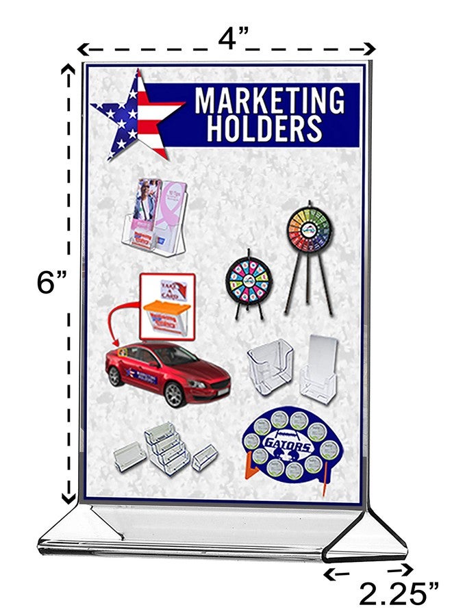 Marketing Holders 12 Pack Table Tent 4 x 6 Small Sign Holder Literature Flyer Frame Top Loading Vertical Letter Notices Menu Pricing Deli Table Tent Countertop Expo Event Sign Holder Display - Image 3