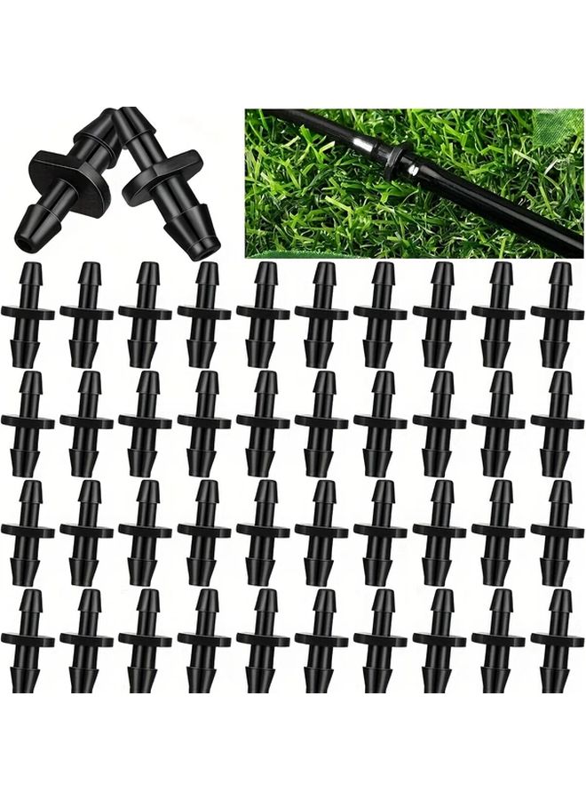 100 Pcs 1/8 1 4 Inch Plastic Barbed Straight Through Coupling Fitting For Drip Irrigation Lawn And Garden Efficient Watering - Image 1