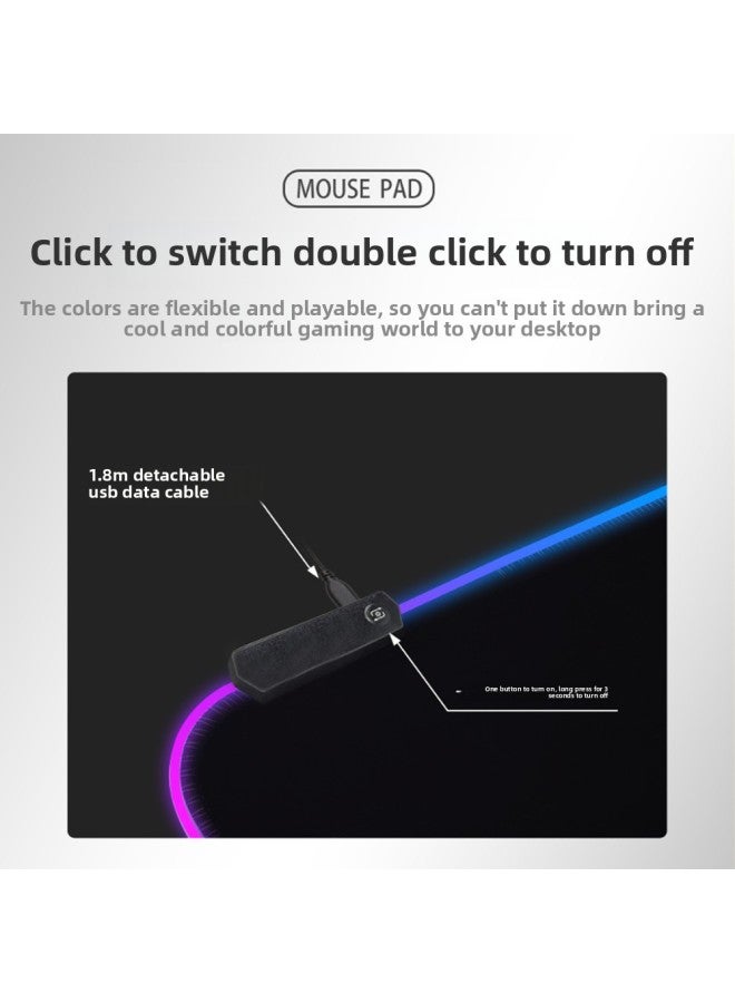 Cool Cartoon Luminous RGB Mouse Pad Student Bedroom Dormitory E-sports Computer Desk Special Non-slip Game Pad-Color:40*90-Pattern:Battle Of Twin Cities  - Image 4