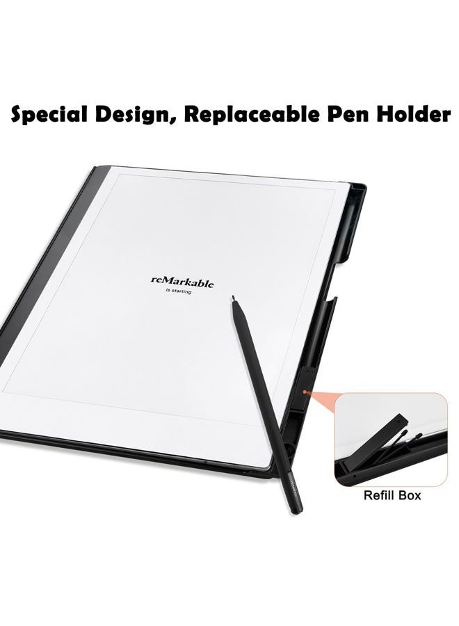 Aippdo Case for Remarkable 2 Paper Tablet 10.3" 2020 Released,Lightweight and Hard Back Shell Protective Book Folio Cover with Built-in Pen Holder,Comes with Remarkable 2 Pen Tips - Image 4