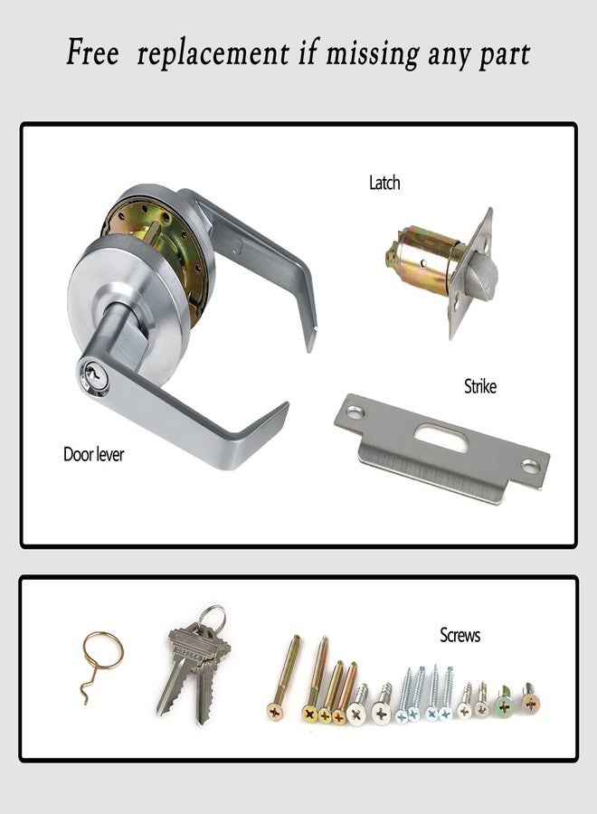 HISAFE Heavy Duty Grade 2 Classroom Door Lever, Protective Coating Satin Chrome Finished Entry Door Commercial Door Handle, UL 3 Hour Fire Rated Ergonomic Lever for School and Office, 1 Pack - Image 4