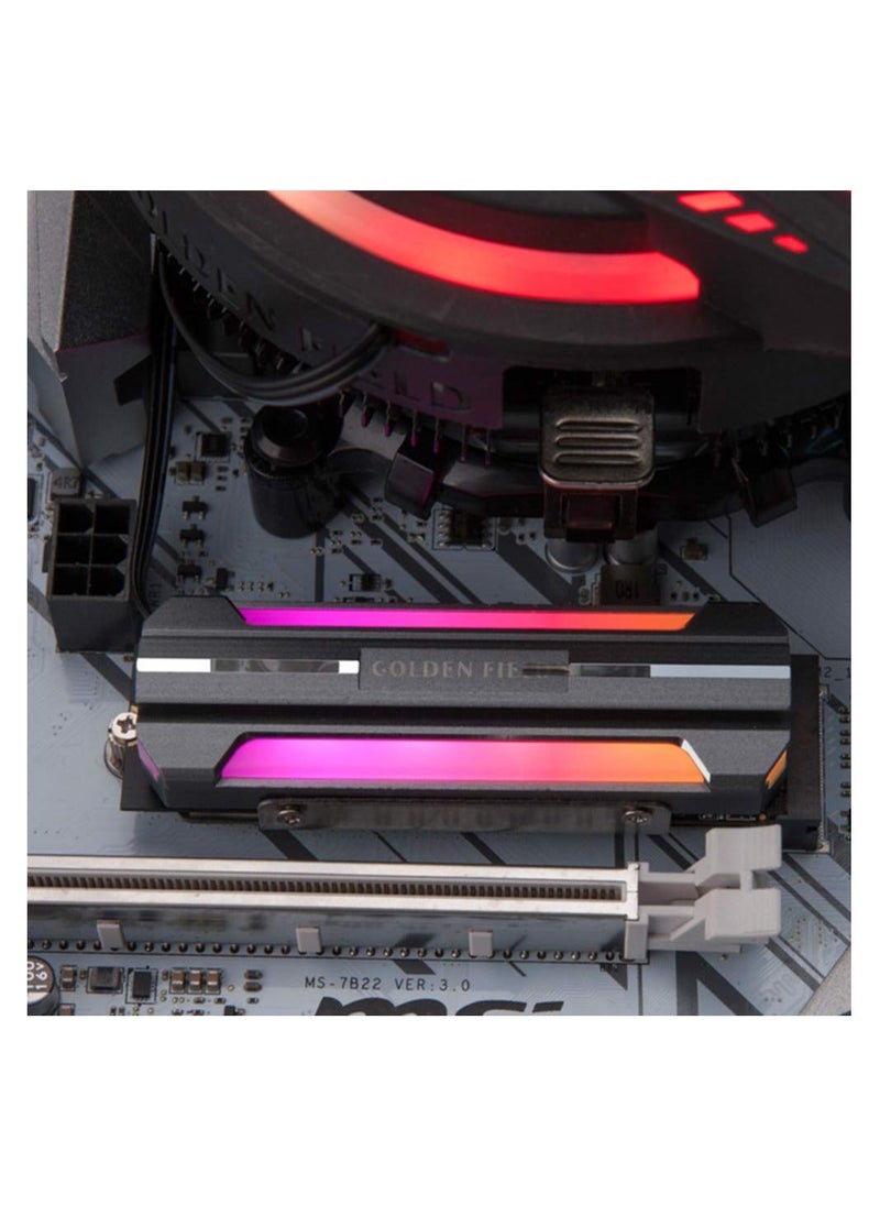 Y&D - M.2 2280 Heatsink Cooler, Ssd Heatsinks Argb Thermal Pad 5v 3pin Radiator Cooling Sink, Solid State Disk for Ssd, Achieve Fixed Monochrome, Multi-Color Cycle Effects - Image 1