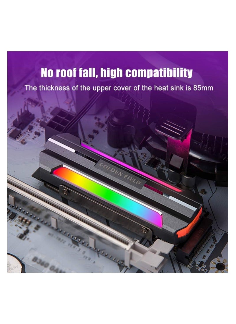 Y&D - M.2 2280 Heatsink Cooler, Ssd Heatsinks Argb Thermal Pad 5v 3pin Radiator Cooling Sink, Solid State Disk for Ssd, Achieve Fixed Monochrome, Multi-Color Cycle Effects - Image 1
