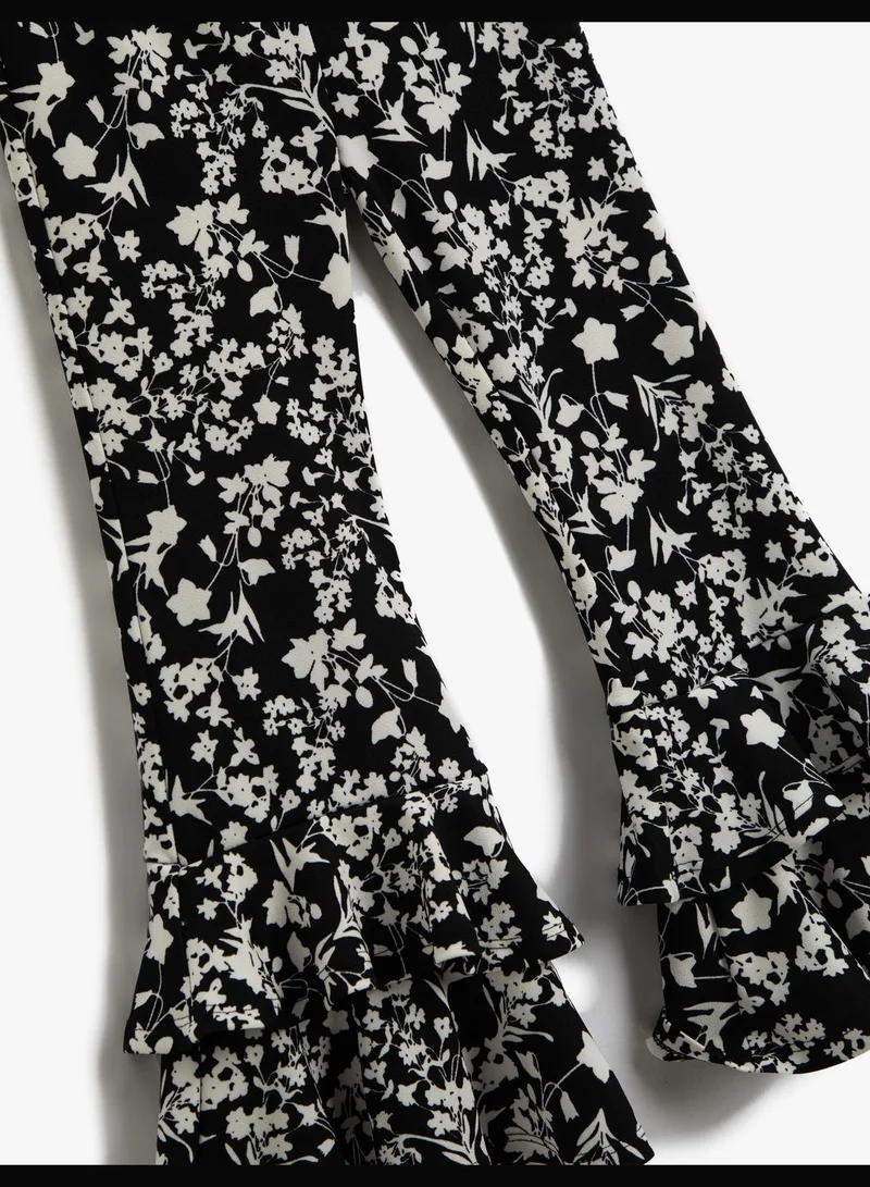 كوتون Ruffle Detail Flare Trousers