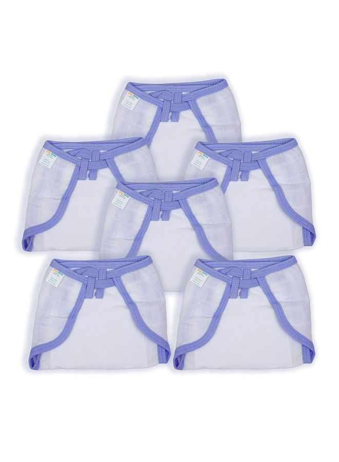 1st Step Washable And 100% Cotton Nappies (White & Blue New Born) - Image 2