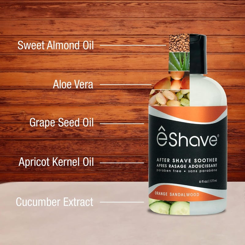 eShave After Shave Soother - Orange Sandalwood, 6 Fl Oz Moisturizing Lotion - Image 5