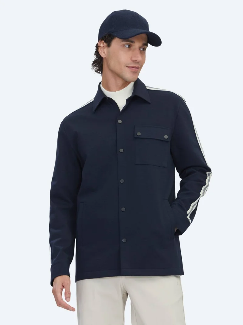 Kip Navy Blue Overshirt