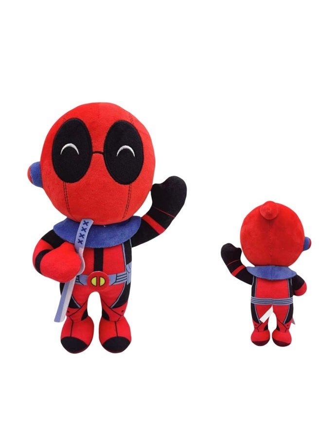Deadpool plush toy 25cm Deadpool plush toy Deadpool collectible toy cute Deadpool doll standing waving and smiling Deadpool birthday gift for fans and kids - Image 1