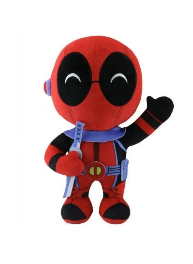 Deadpool plush toy 25cm Deadpool plush toy Deadpool collectible toy cute Deadpool doll standing waving and smiling Deadpool birthday gift for fans and kids - Image 2