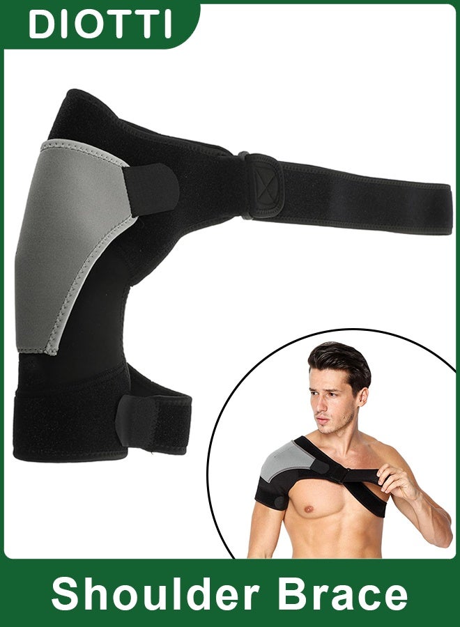 DIOTTI Adjustable Shoulder Support Brace with Hot/Cold Therapy Pocket, Breathable Neoprene Strap for Rotator Cuff, AC Joint, Tendonitis & Shoulder Pain Relief for Men & Women - Image 1
