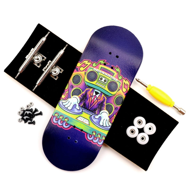 RACOFSB 36mm Pro Fingerboard with Wooden Finger Skateboard Deck Upgraded Finger Board Trucks Street Shape Bearing Wheels DJ - Image 3