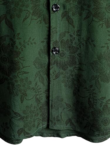 JOTOOK Mens Hawaiian Shirt Short Sleeve Button Down Tropical Shirts Casual Floral Summer Beach Shirt Holiday Shirt XX-Large GreenFlower - Image 5