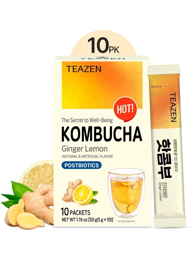 TEAZEN Ginger Lemon Hot Kombucha Tea - Image 1