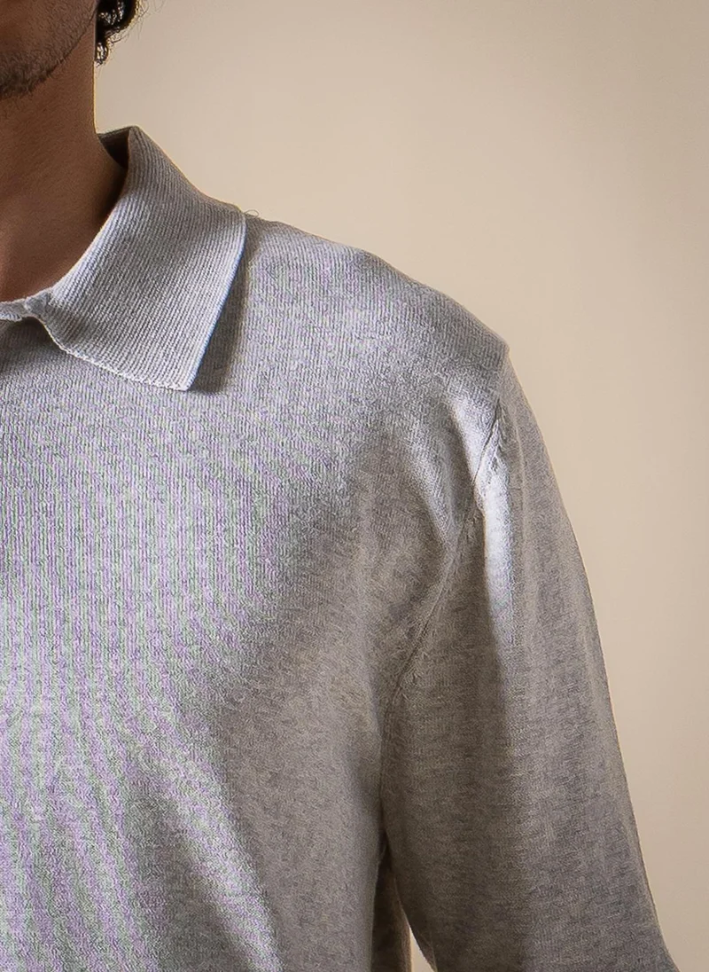 Shapes Grey SOFT KNIT POLO SHIRT for Men | Best Price UAE
