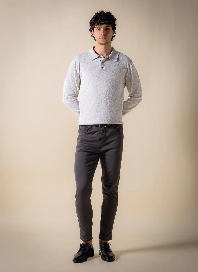 Shapes Grey SOFT KNIT POLO SHIRT for Men | Best Price UAE