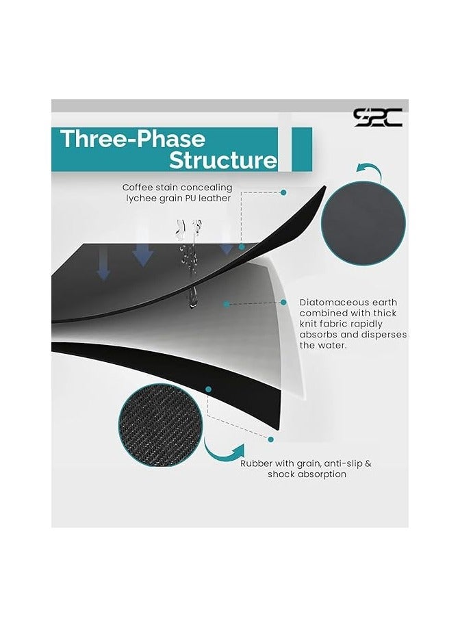 S2C Anti-Slip Kitchen Mat, Dish Drying Mat, High Absorbent, 3.5mm Thick, 60x40cm Black - Image 5